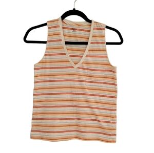 Madewell Whisper Cotton Pocket V-neck Stripe Tank, Women's sz XS